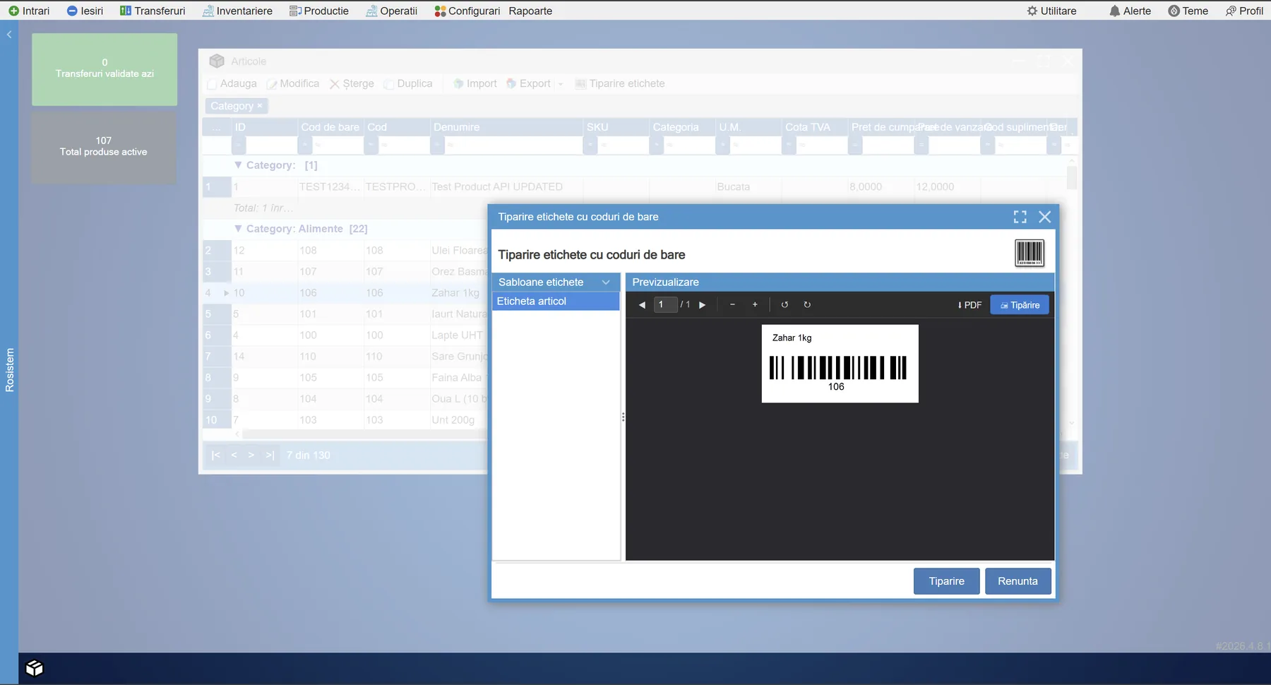 WMS — Tiparire etichete barcode